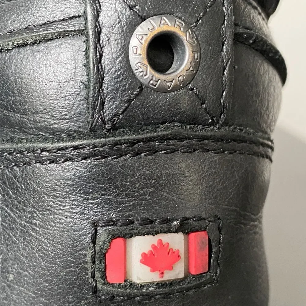 Pajar Black and Red Lace-Up Waterproof Leather Winter Boots Sz 8 to 8.5